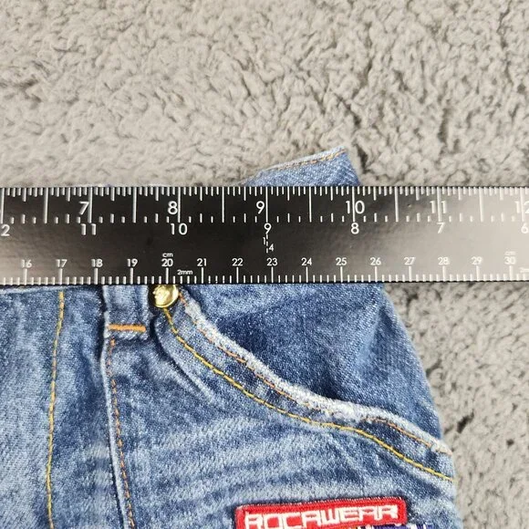 Vintage Y2K Roca Baby Rocawear Denim Jeans Boys Size 4T Skate Grunge Embroidered - Picture 5 of 14